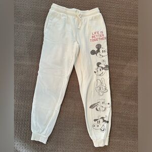 Women’s cream sweatpants front Disneyland